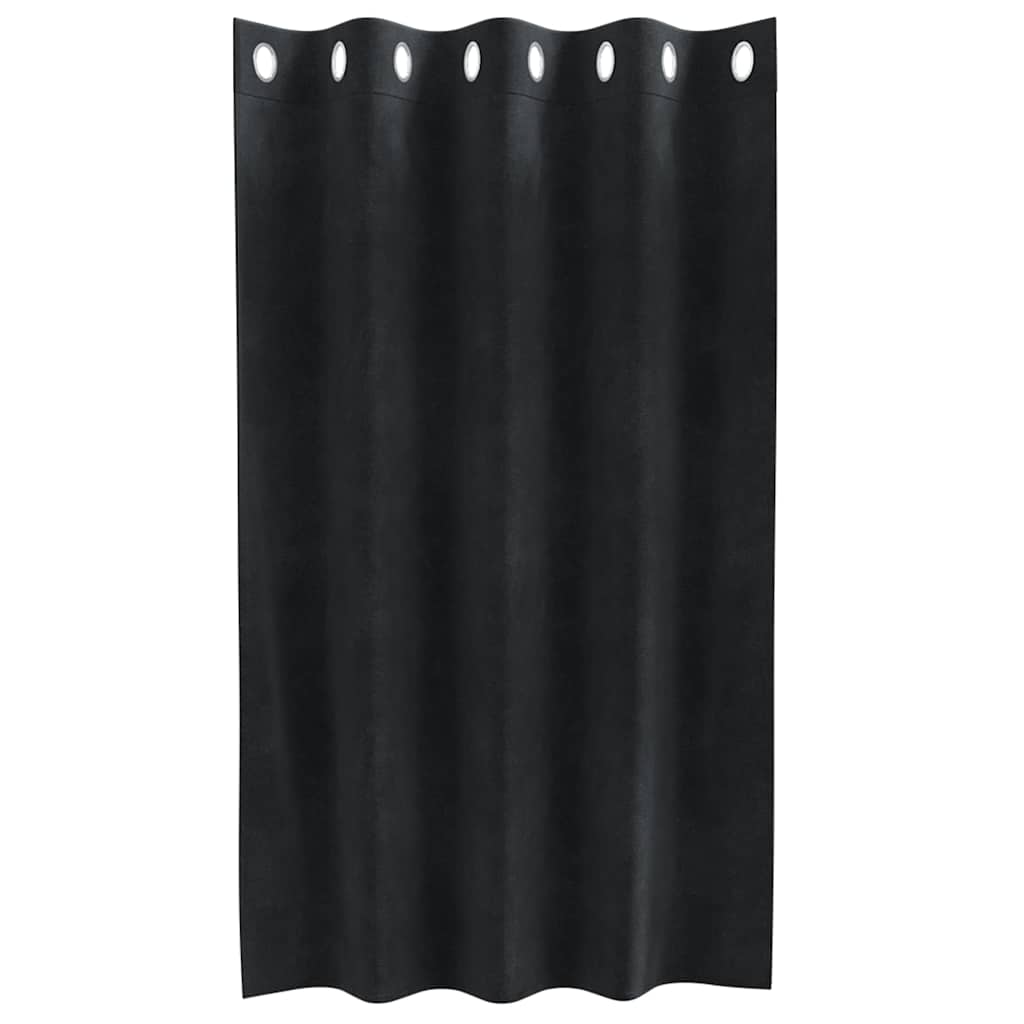 Sötétítő függönyök 2 pcs Fekete 140 x 140 cm Bársony