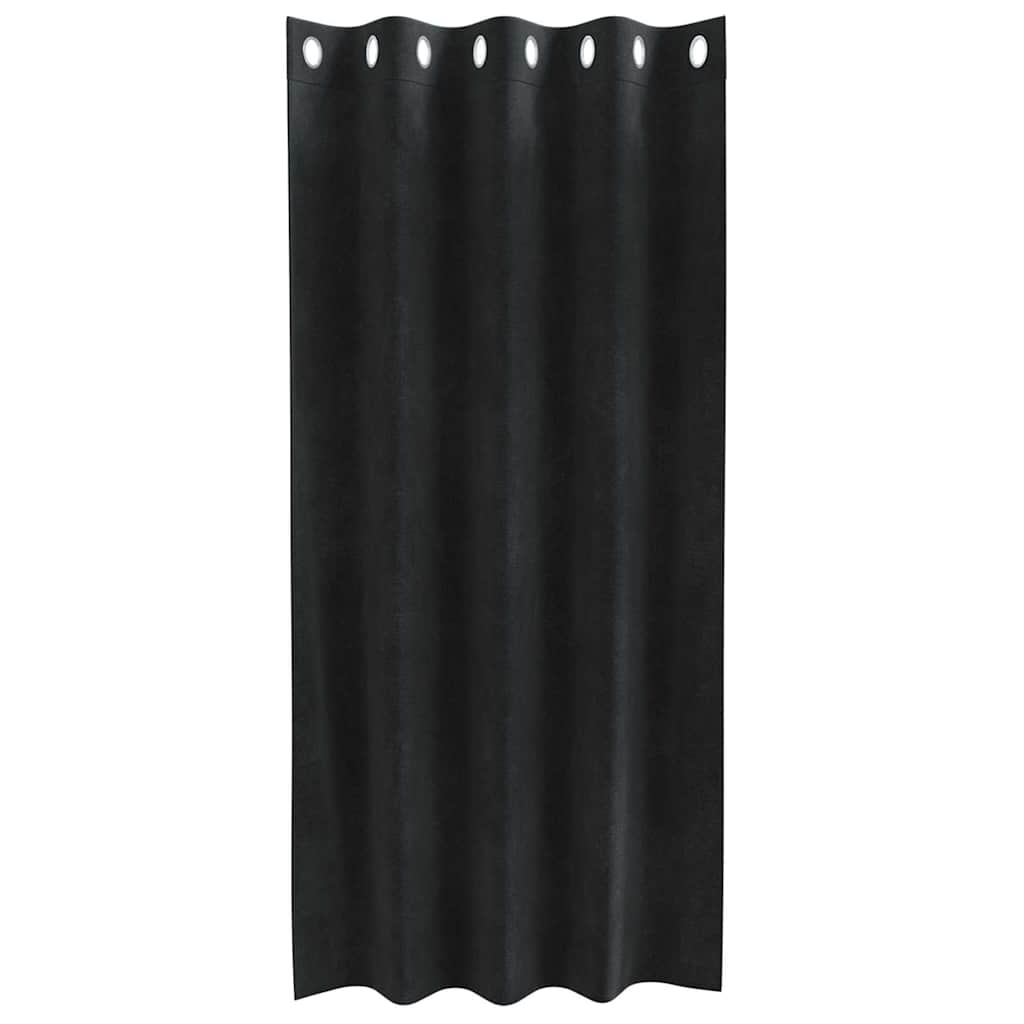 Sötétítő függönyök 2 pcs Fekete 140 x 175 cm Bársony