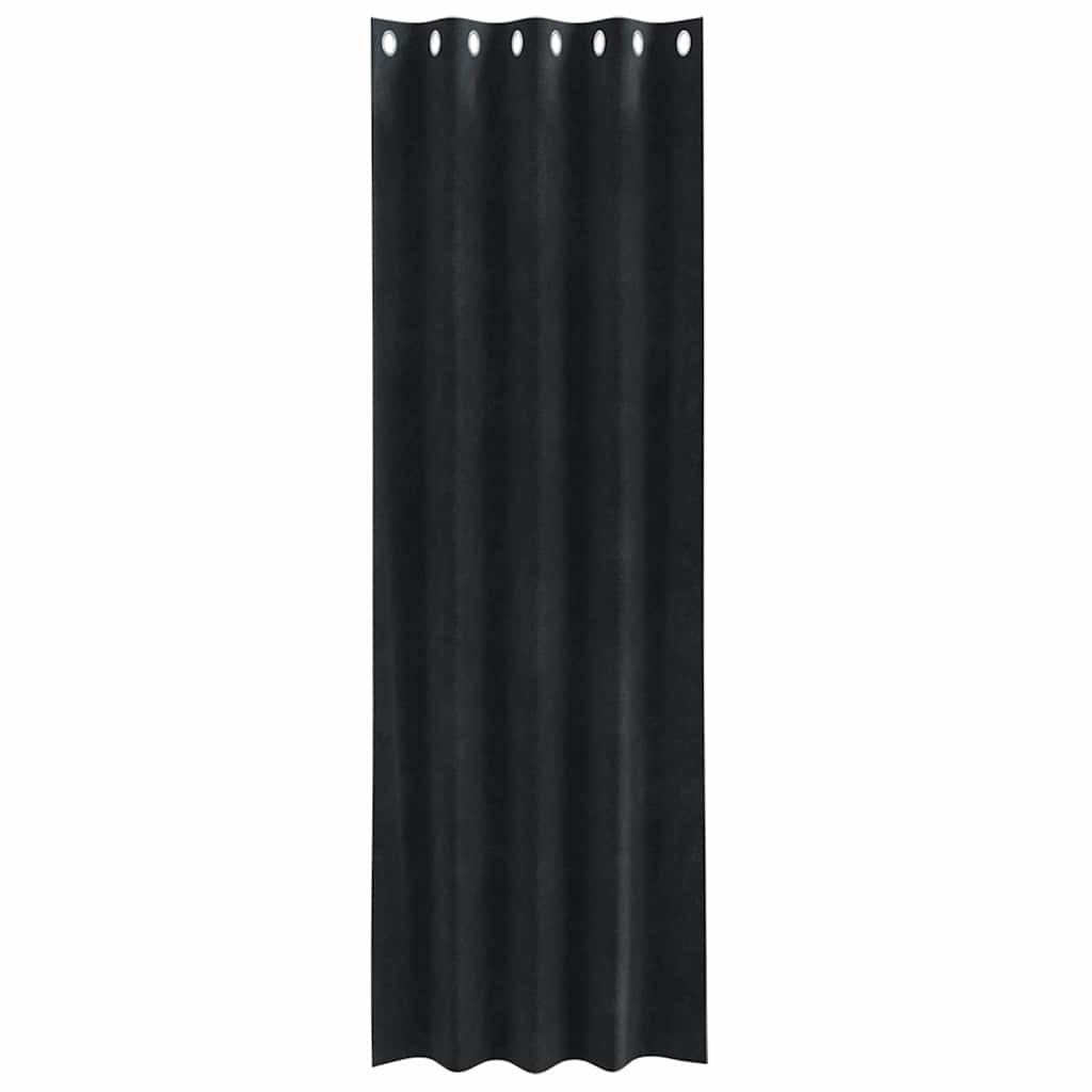 Sötétítő függönyök 2 pcs Fekete 140 x 225 cm Bársony