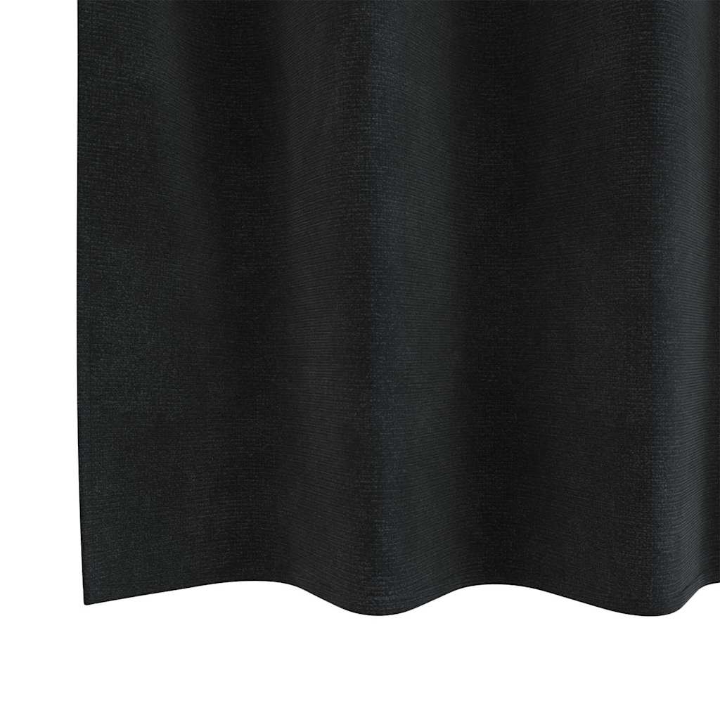 Sötétítő függönyök 2 pcs Fekete 140 x 260 cm Bársony