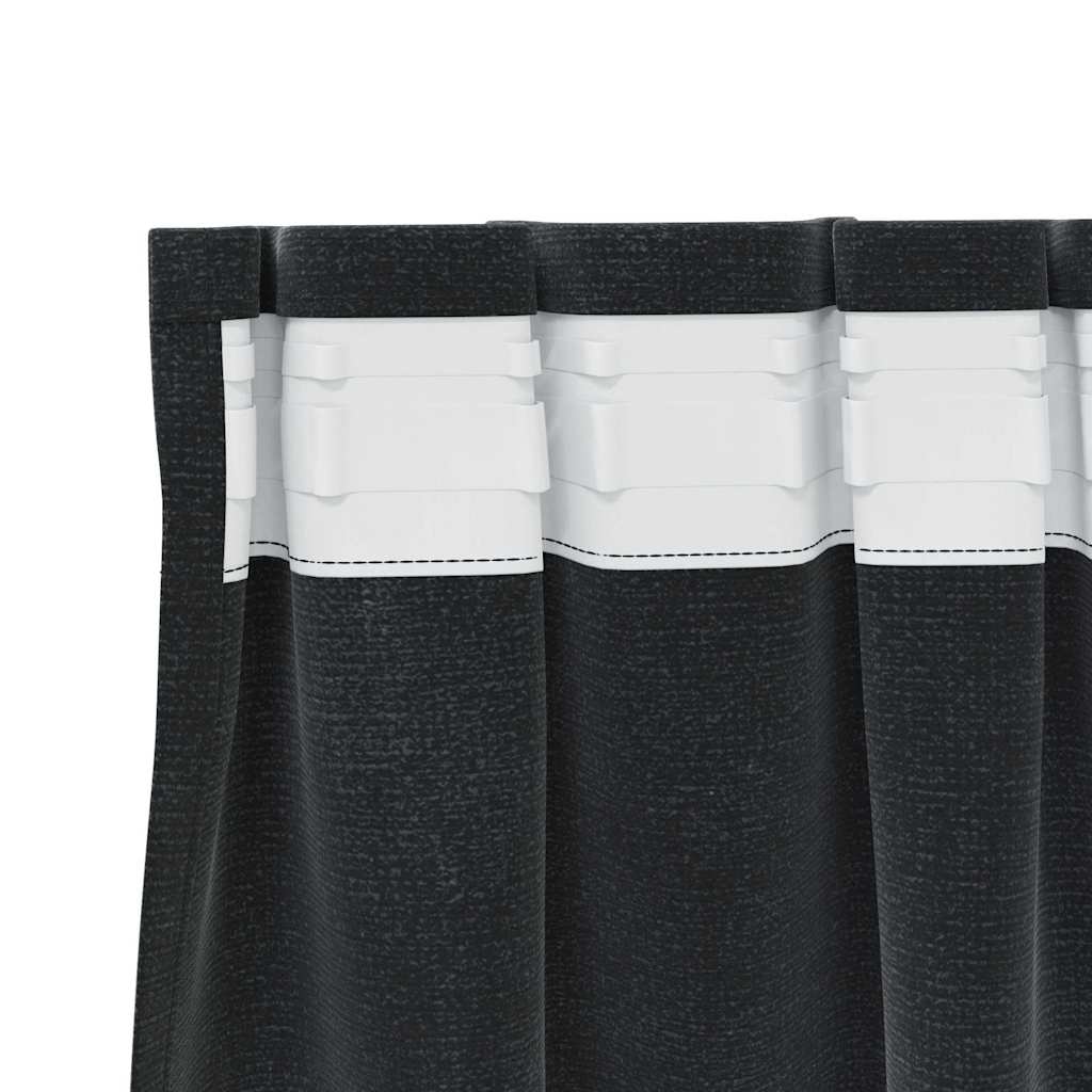 Sötétítő függönyök 2 pcs Fekete 140 x 140 cm Bársony
