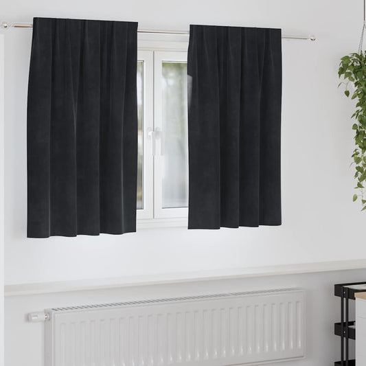 Sötétítő függönyök 2 pcs Fekete 140 x 140 cm Bársony