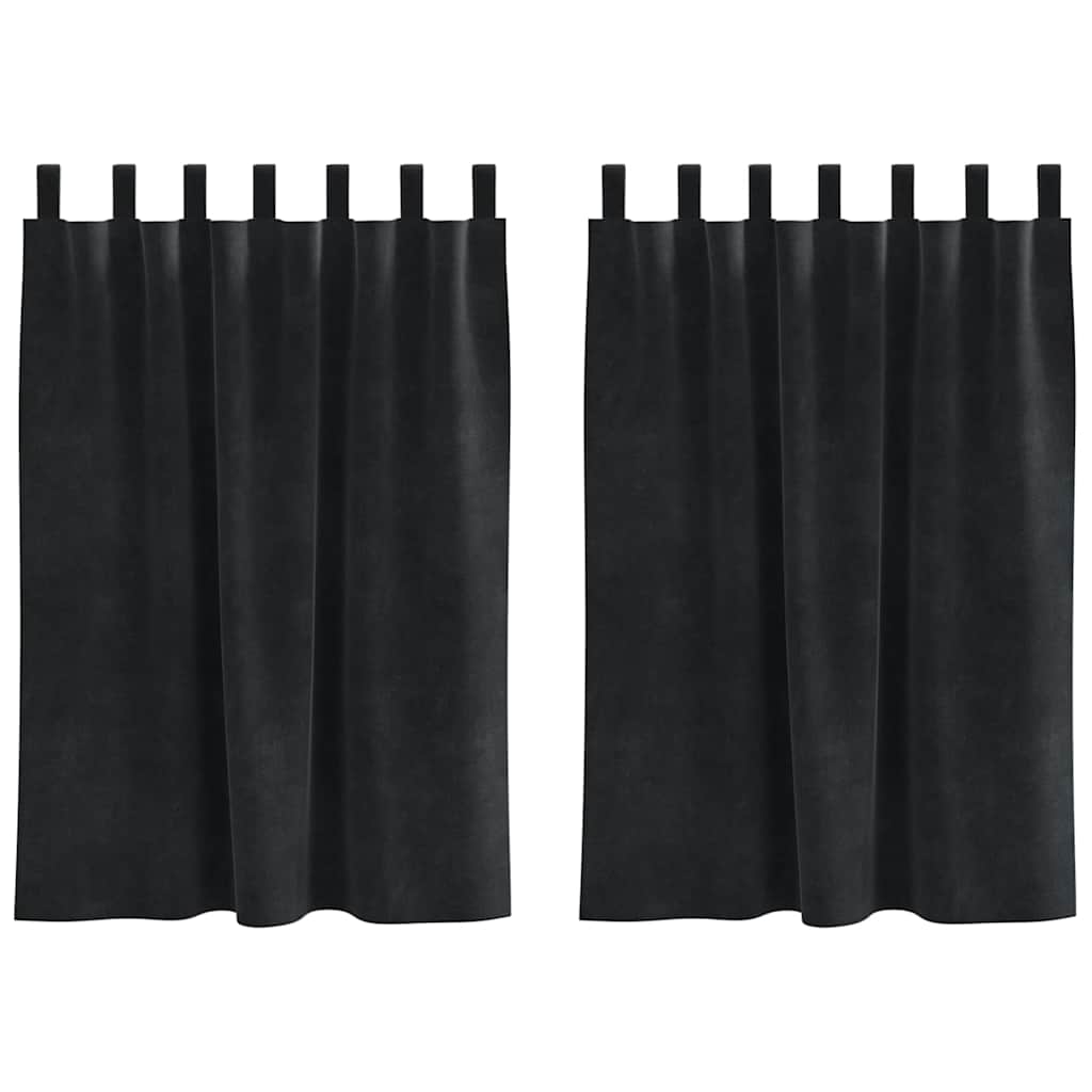 Sötétítő függönyök 2 pcs Fekete 140 x 140 cm Bársony