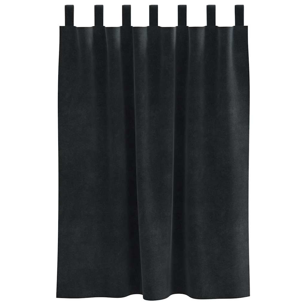 Sötétítő függönyök 2 pcs Fekete 140 x 140 cm Bársony