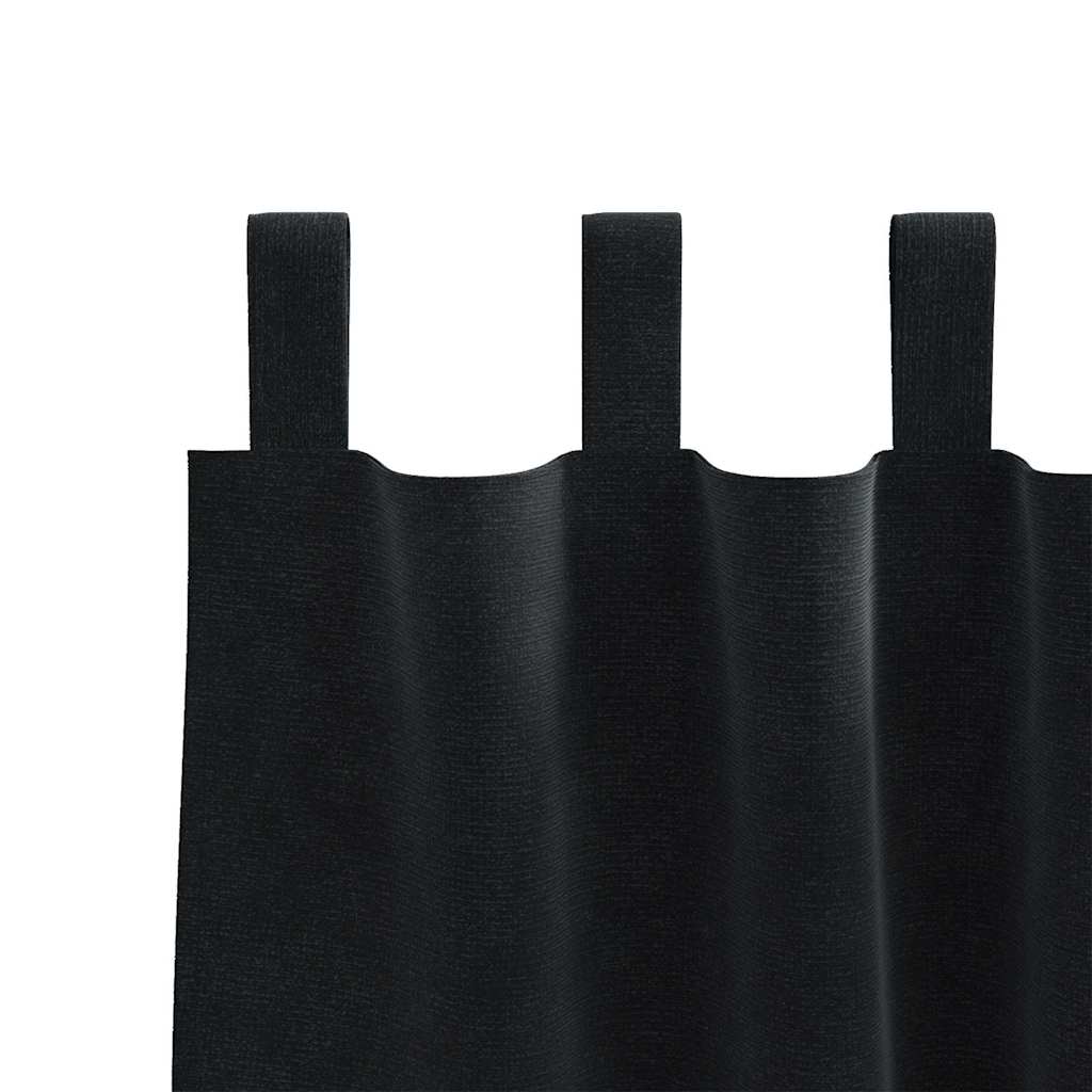 Sötétítő függönyök 2 pcs Fekete 140 x 175 cm Bársony