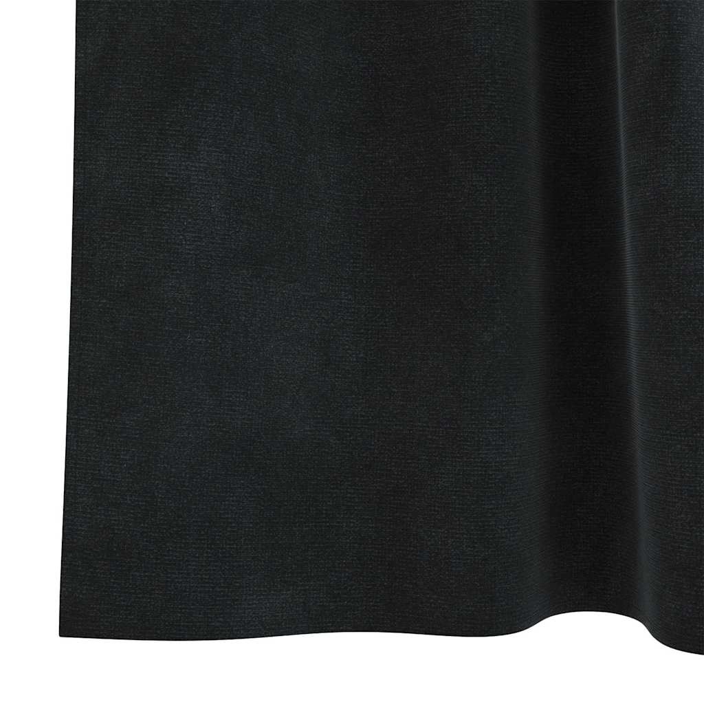 Sötétítő függönyök 2 pcs Fekete 140 x 175 cm Bársony