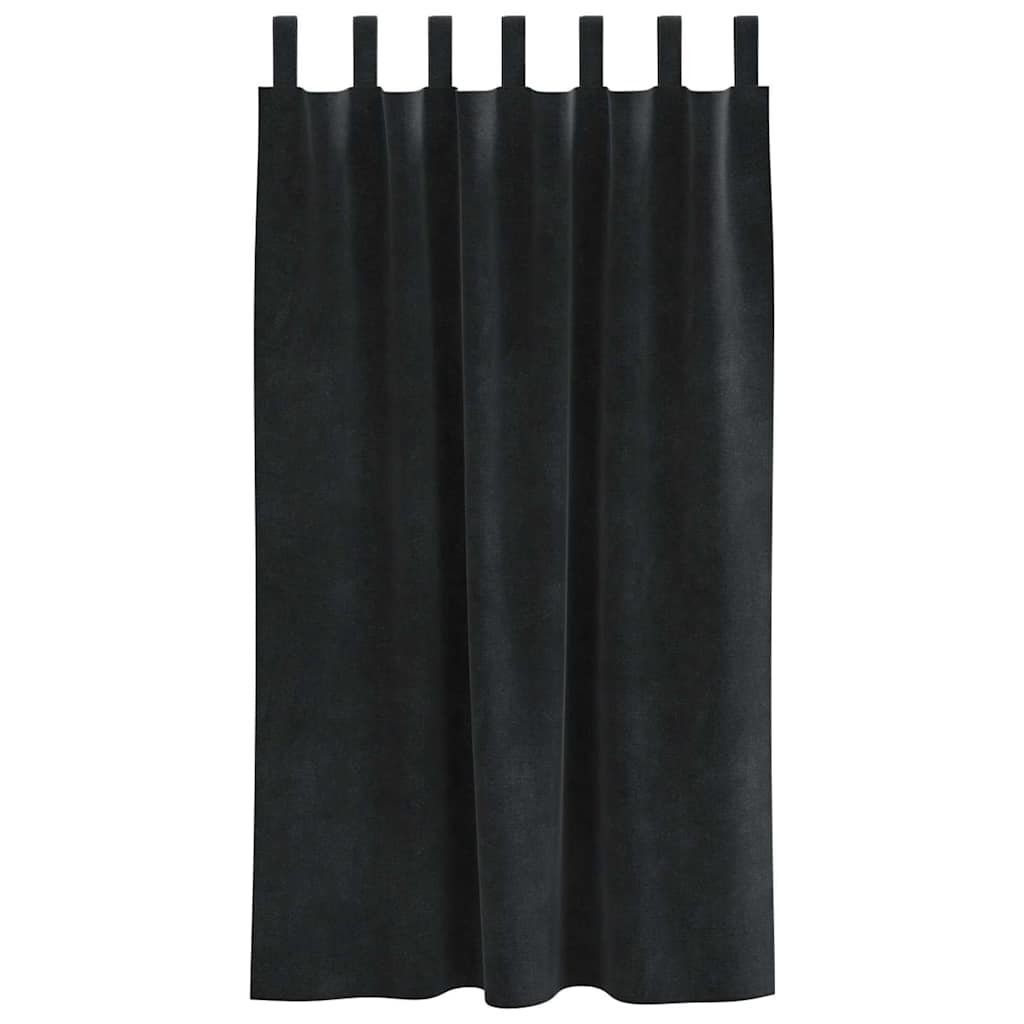 Sötétítő függönyök 2 pcs Fekete 140 x 175 cm Bársony