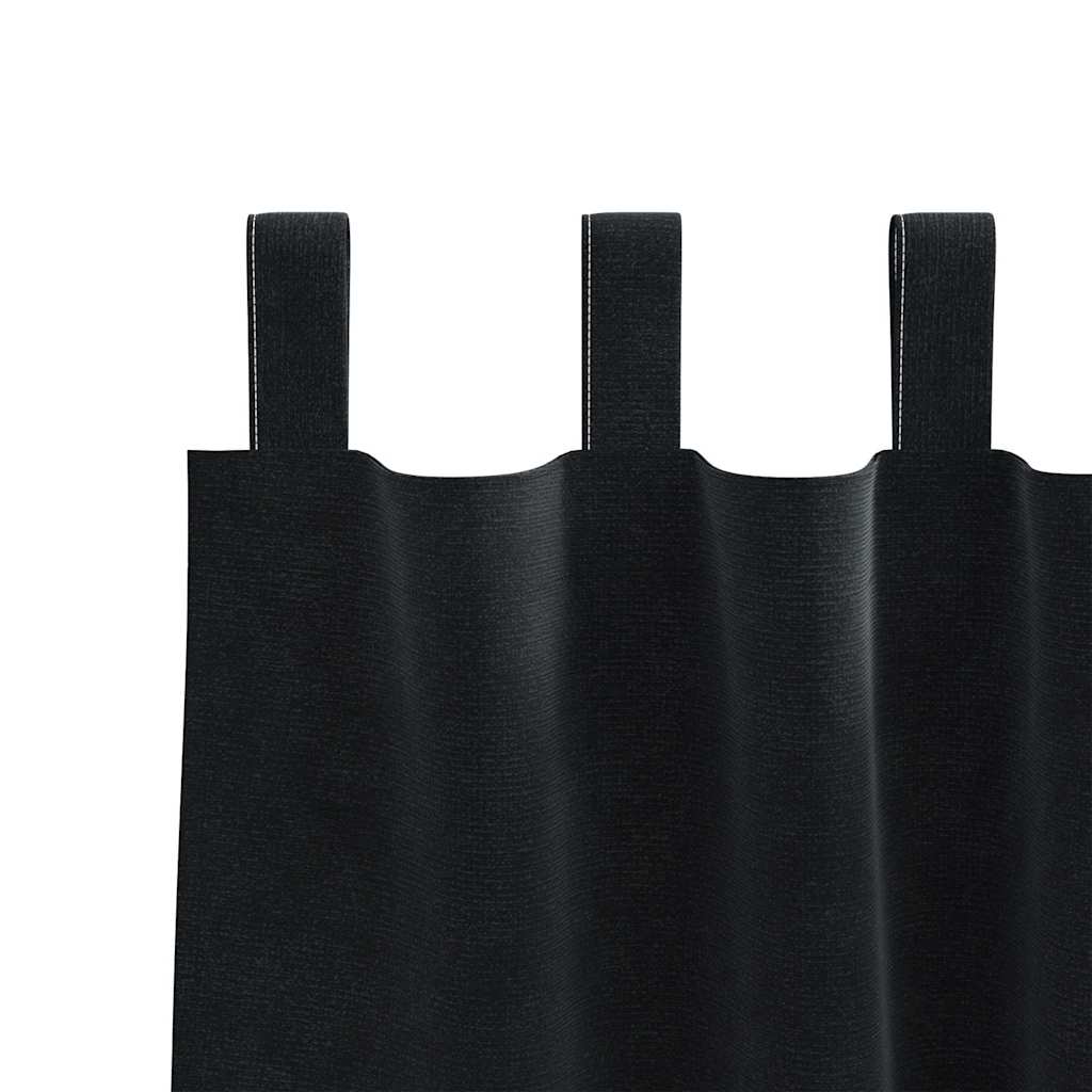 Sötétítő függönyök 2 pcs Fekete 140 x 225 cm Bársony