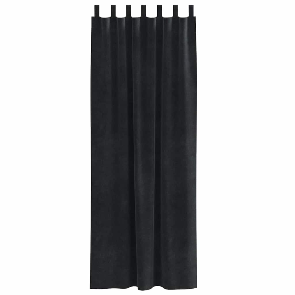 Sötétítő függönyök 2 pcs Fekete 140 x 245 cm Bársony