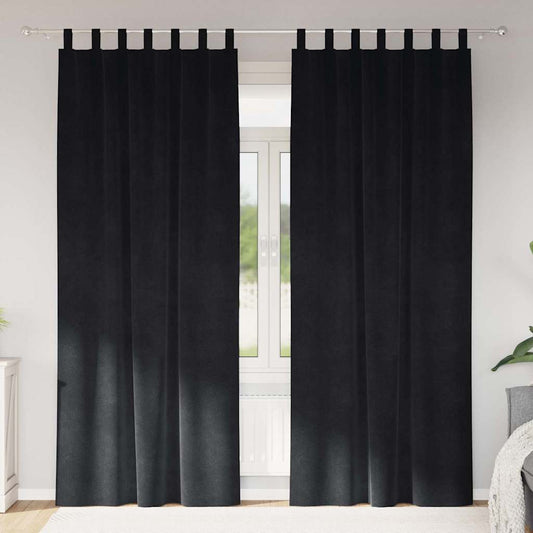 Sötétítő függönyök 2 pcs Fekete 140 x 260 cm Bársony