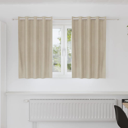Sötétítő függönyök 2 pcs Krém 140 x 140 cm Bársony
