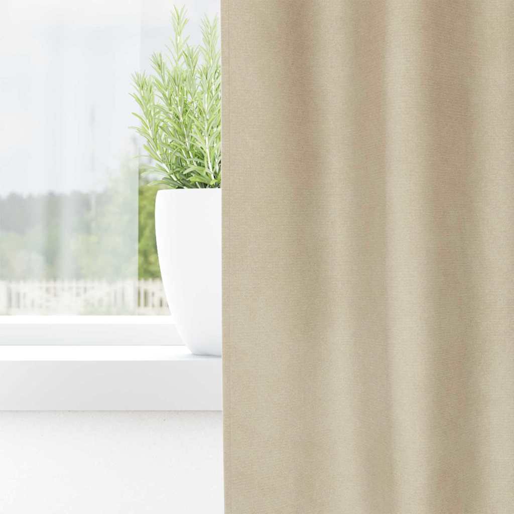 Sötétítő függönyök 2 pcs Krém 140 x 175 cm Bársony