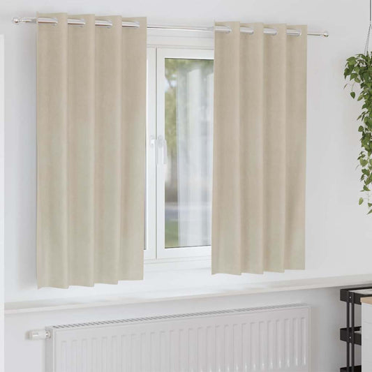 Sötétítő függönyök 2 pcs Krém 140 x 175 cm Bársony