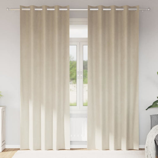 Sötétítő függönyök 2 pcs Krém 140 x 225 cm Bársony