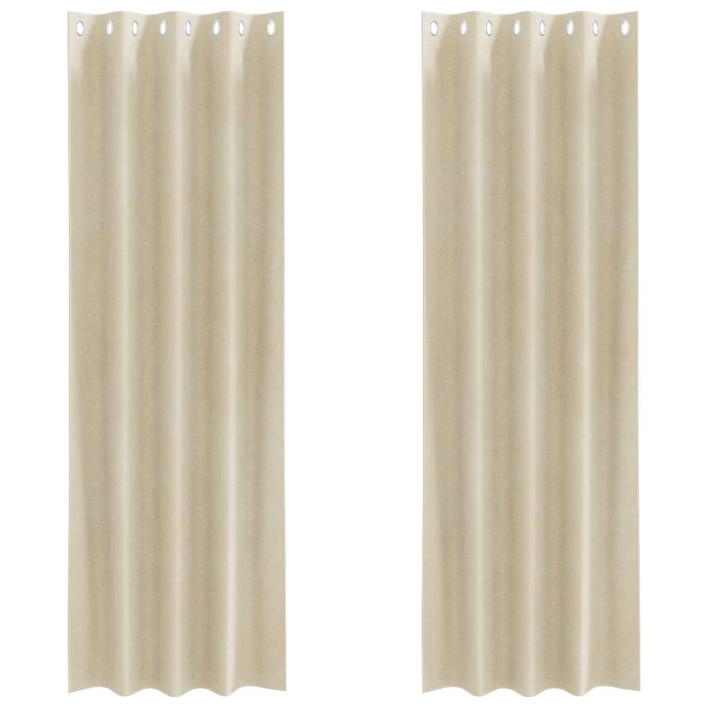Sötétítő függönyök 2 pcs Krém 140 x 225 cm Bársony