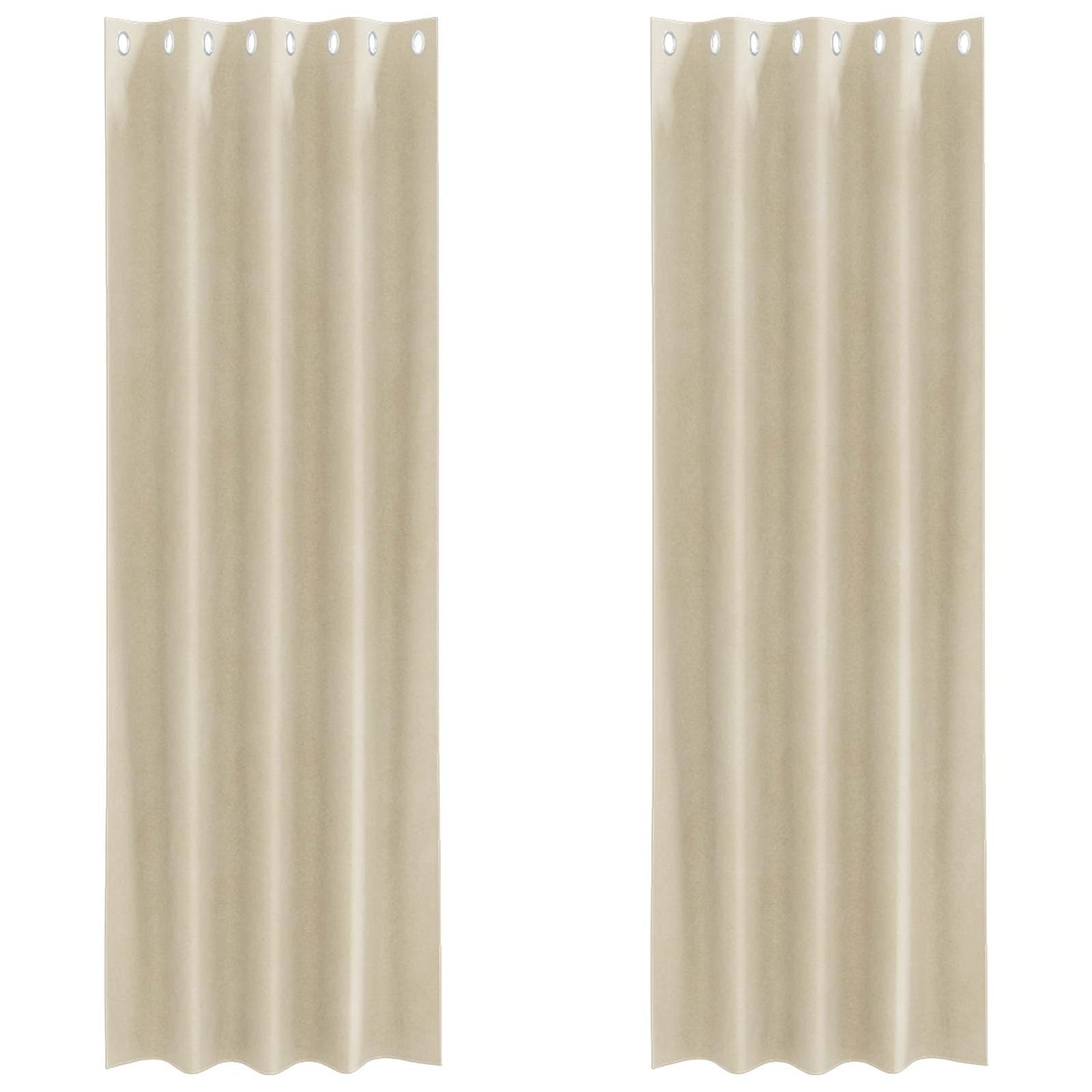 Sötétítő függönyök 2 pcs Krém 140 x 245 cm Bársony
