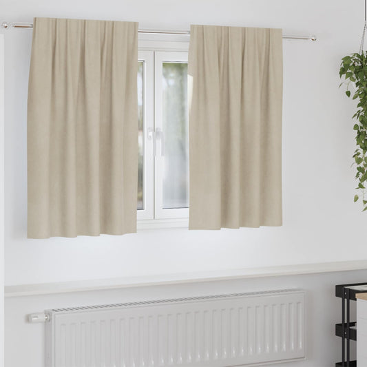 Sötétítő függönyök 2 pcs Krém 140 x 140 cm Bársony