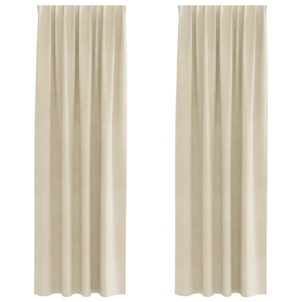 Sötétítő függönyök 2 pcs Krém 140 x 245 cm Bársony
