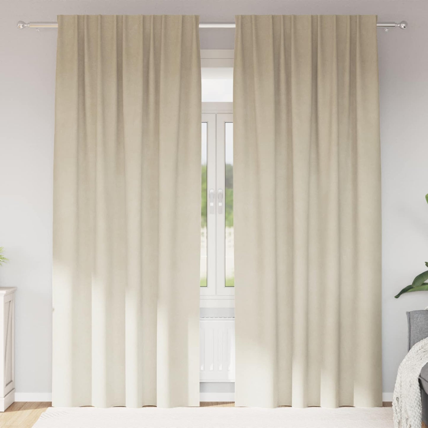 Sötétítő függönyök 2 pcs Krém 140 x 260 cm Bársony