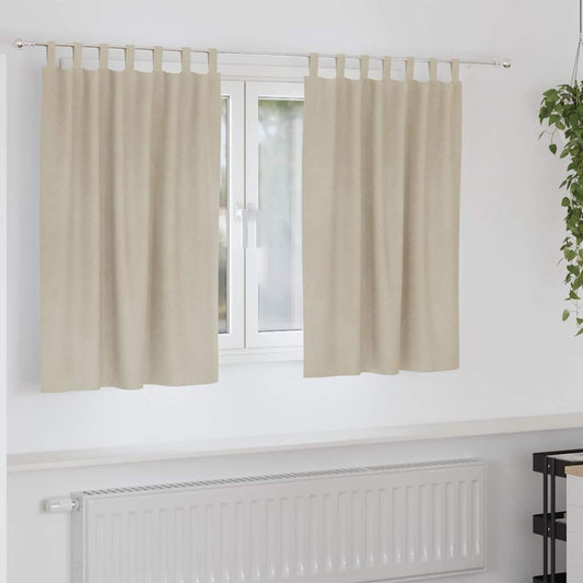 Sötétítő függönyök 2 pcs Krém 140 x 140 cm Bársony