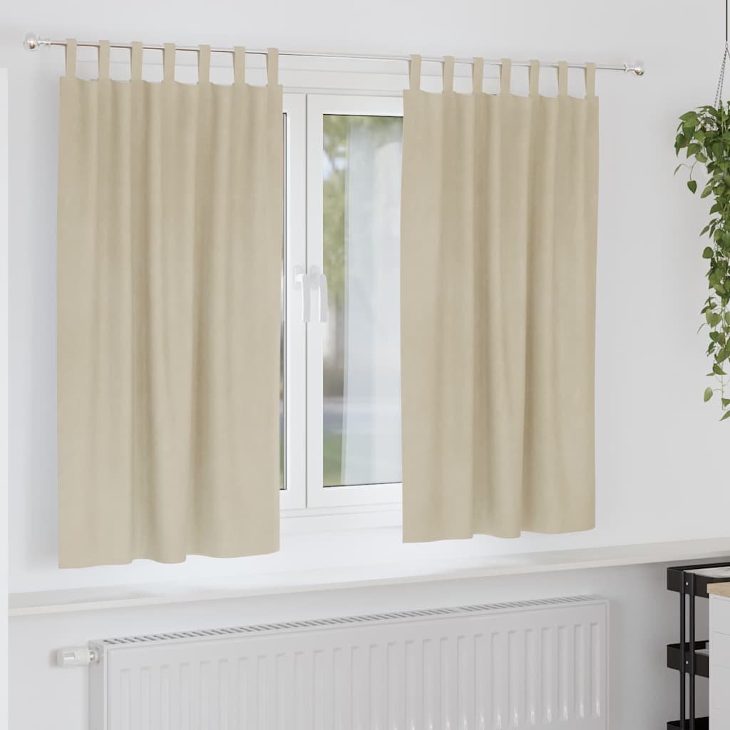 Sötétítő függönyök 2 pcs Krém 140 x 175 cm Bársony