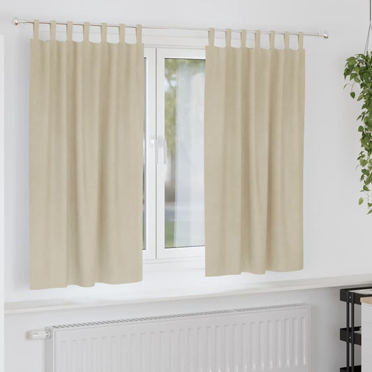 Sötétítő függönyök 2 pcs Krém 140 x 175 cm Bársony