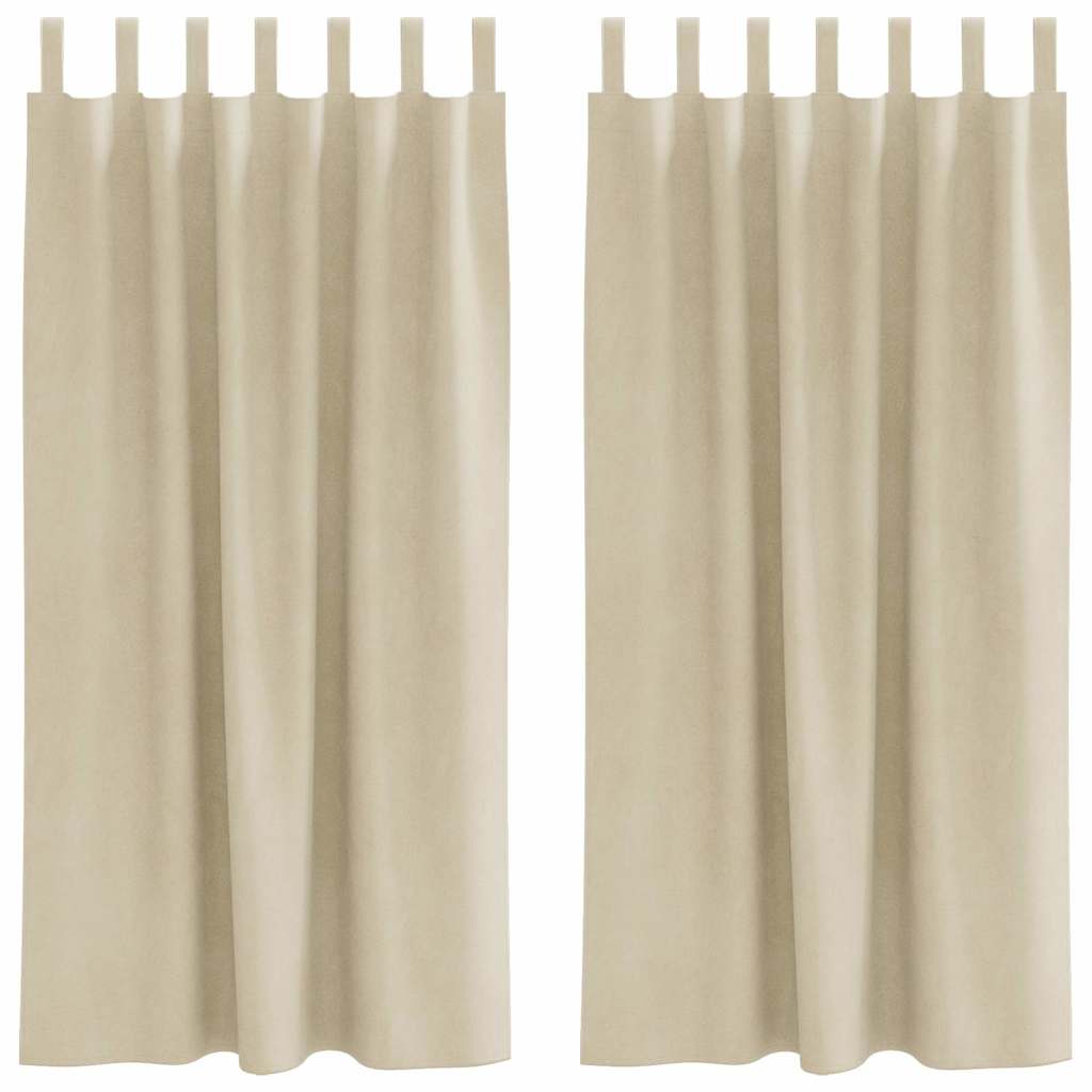 Sötétítő függönyök 2 pcs Krém 140 x 175 cm Bársony