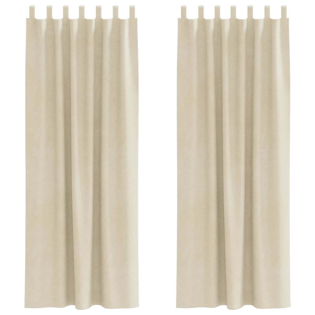 Sötétítő függönyök 2 pcs Krém 140 x 245 cm Bársony