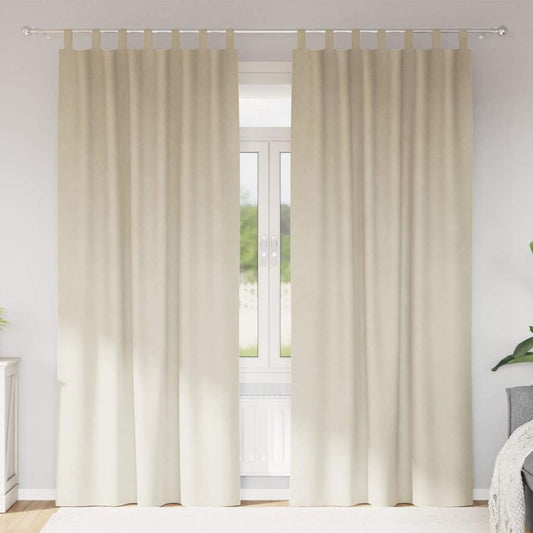 Sötétítő függönyök 2 pcs Krém 140 x 260 cm Bársony