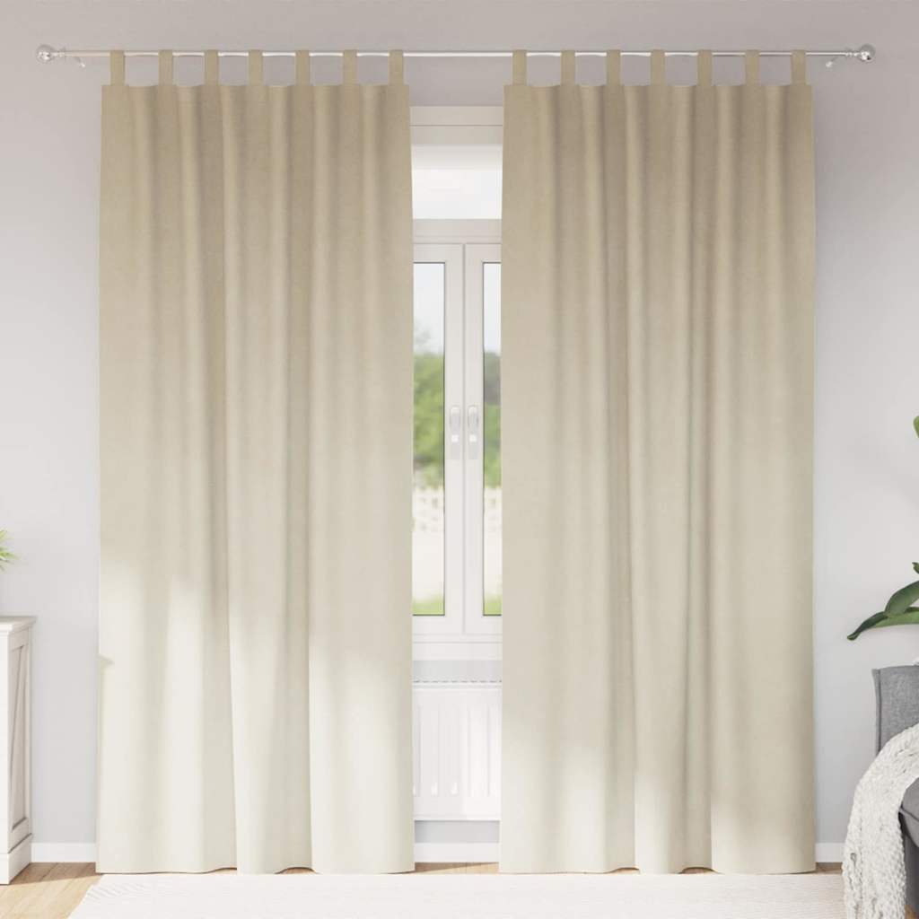 Sötétítő függönyök 2 pcs Krém 140 x 260 cm Bársony