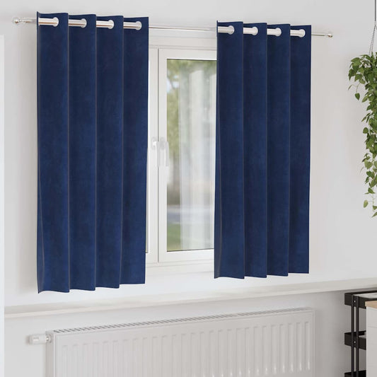 Sötétítő függönyök 2 pcs Sötét kék 140 x 175 cm Bársony