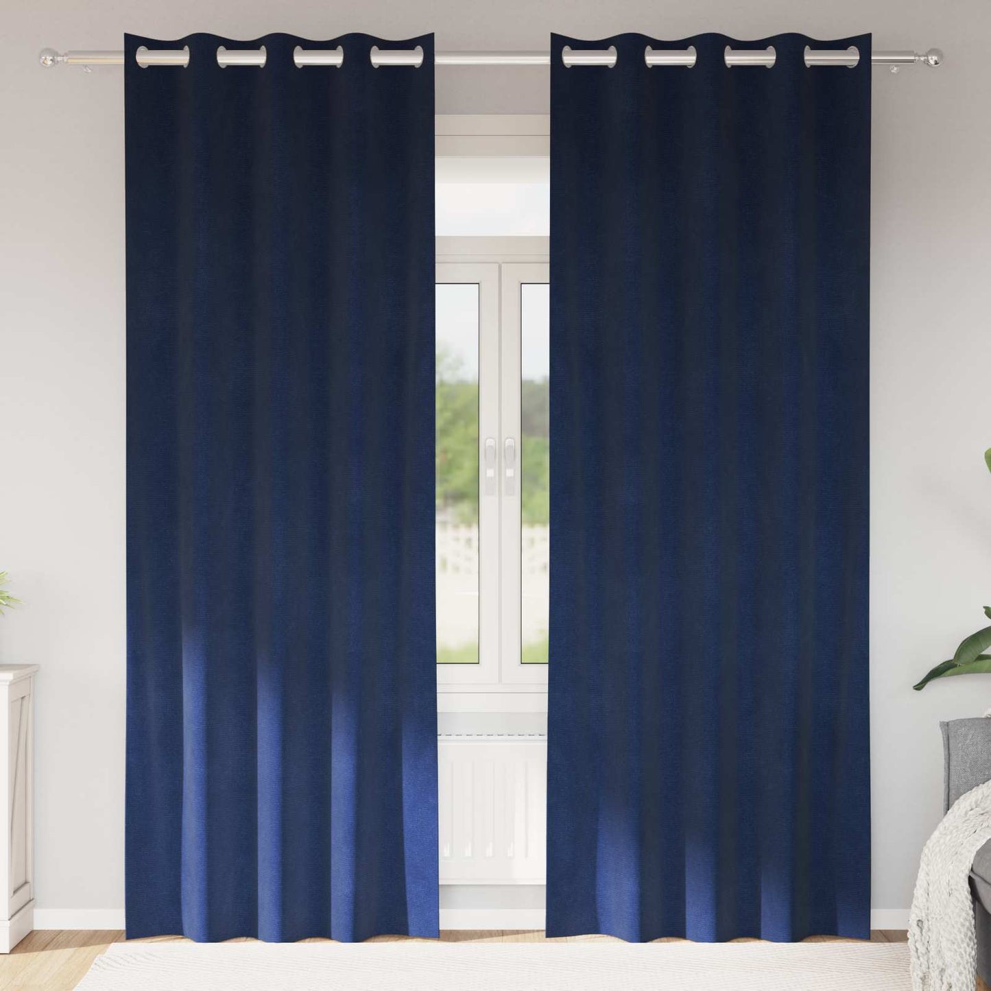 Sötétítő függönyök 2 pcs Sötét kék 140 x 225 cm Bársony