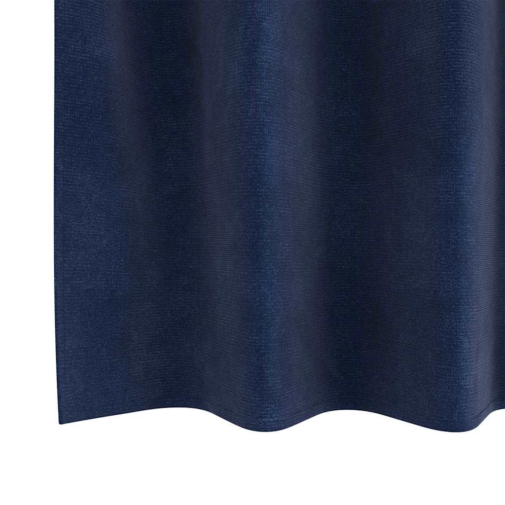 Sötétítő függönyök 2 pcs Sötét kék 140 x 245 cm Bársony