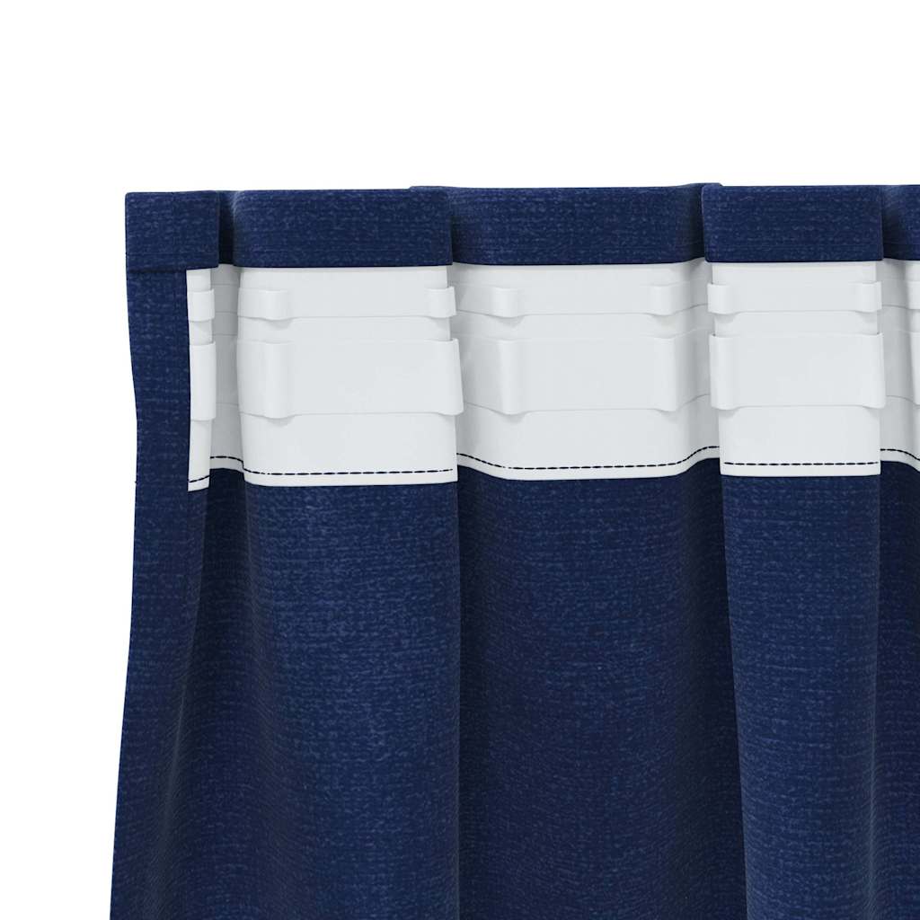 Sötétítő függönyök 2 pcs Sötét kék 140 x 245 cm Bársony