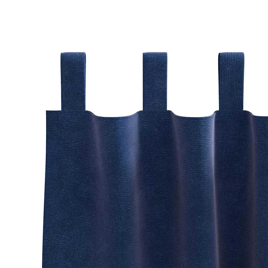Sötétítő függönyök 2 pcs Sötét kék 140 x 140 cm Bársony