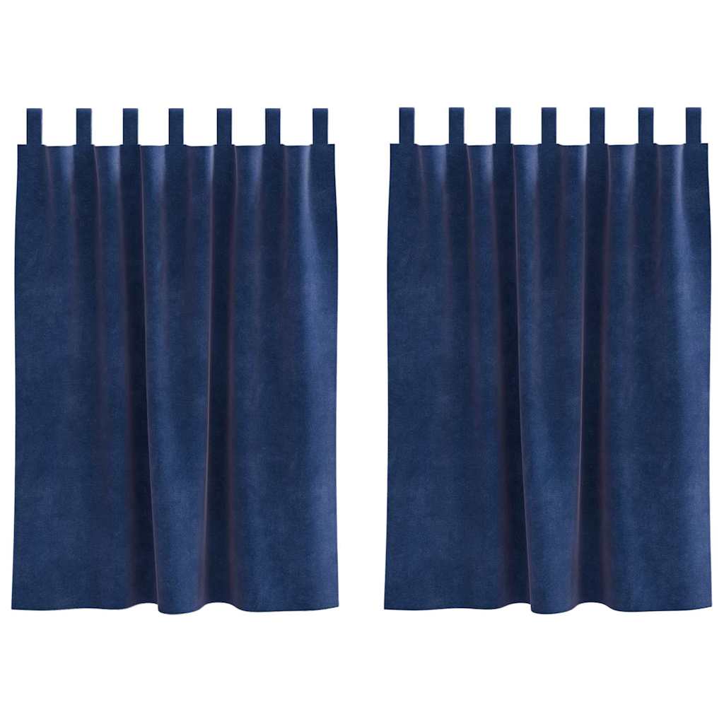 Sötétítő függönyök 2 pcs Sötét kék 140 x 140 cm Bársony