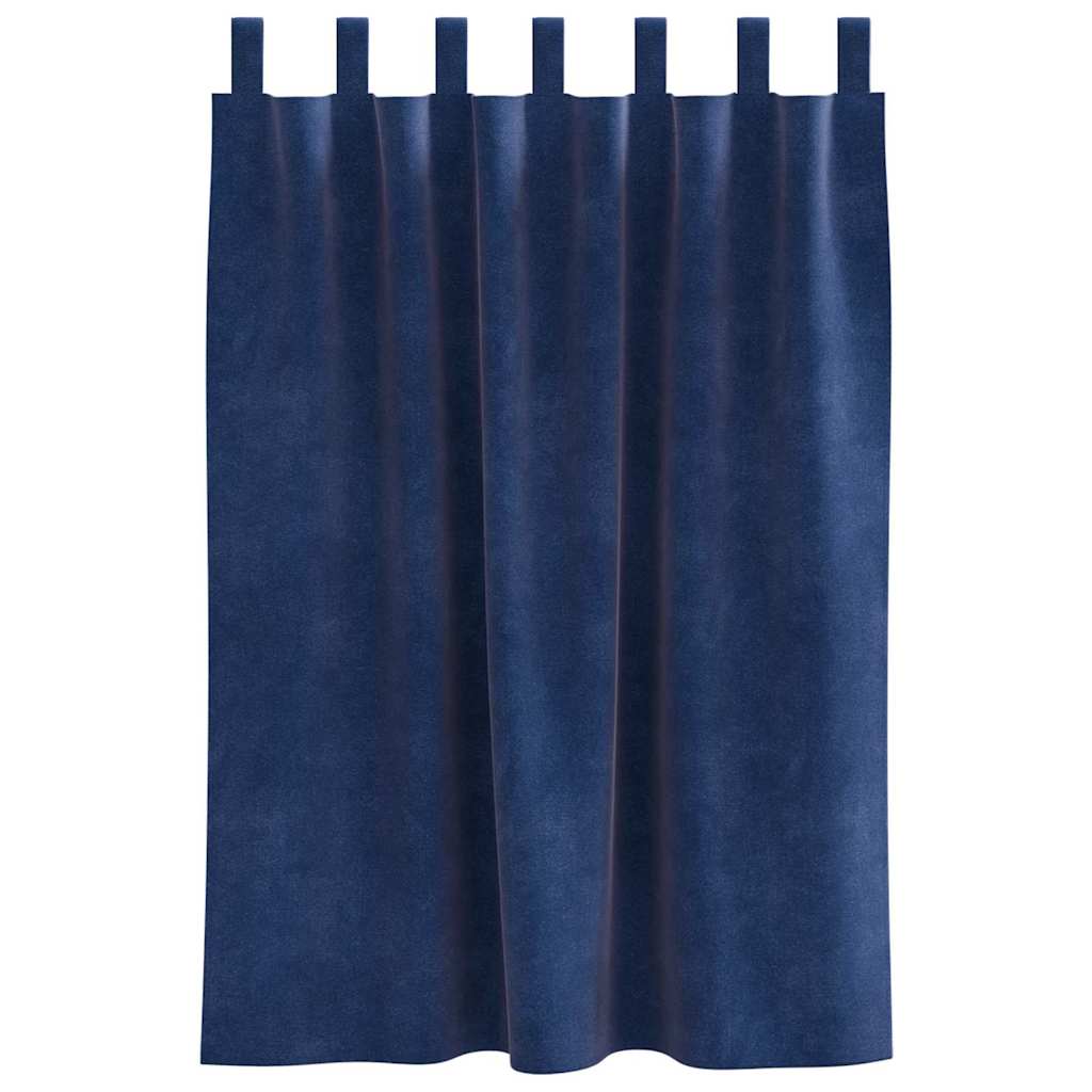 Sötétítő függönyök 2 pcs Sötét kék 140 x 140 cm Bársony