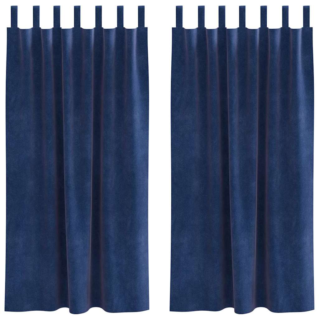 Sötétítő függönyök 2 pcs Sötét kék 140 x 175 cm Bársony