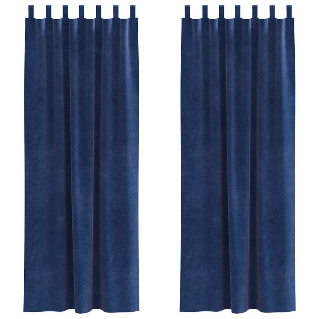 Sötétítő függönyök 2 pcs Sötét kék 140 x 225 cm Bársony
