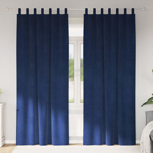 Sötétítő függönyök 2 pcs Sötét kék 140 x 260 cm Bársony