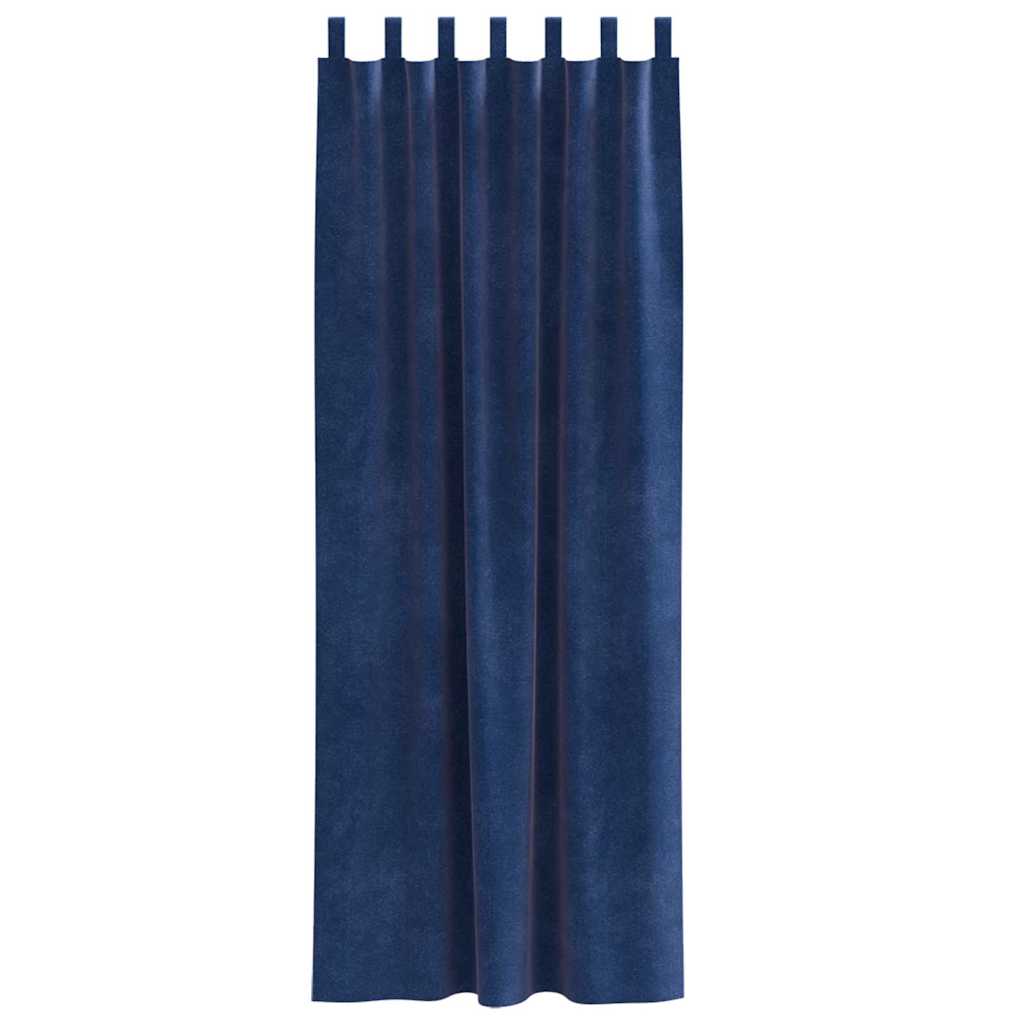 Sötétítő függönyök 2 pcs Sötét kék 140 x 260 cm Bársony