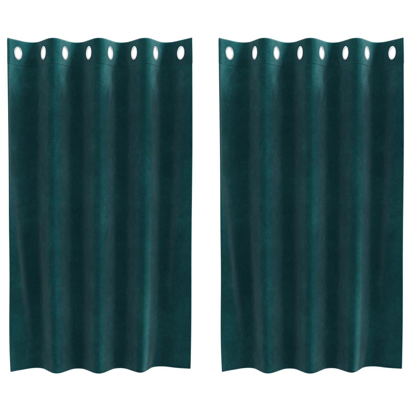 Sötétítő függönyök 2 pcs Sötétzöld 140 x 140 cm Bársony