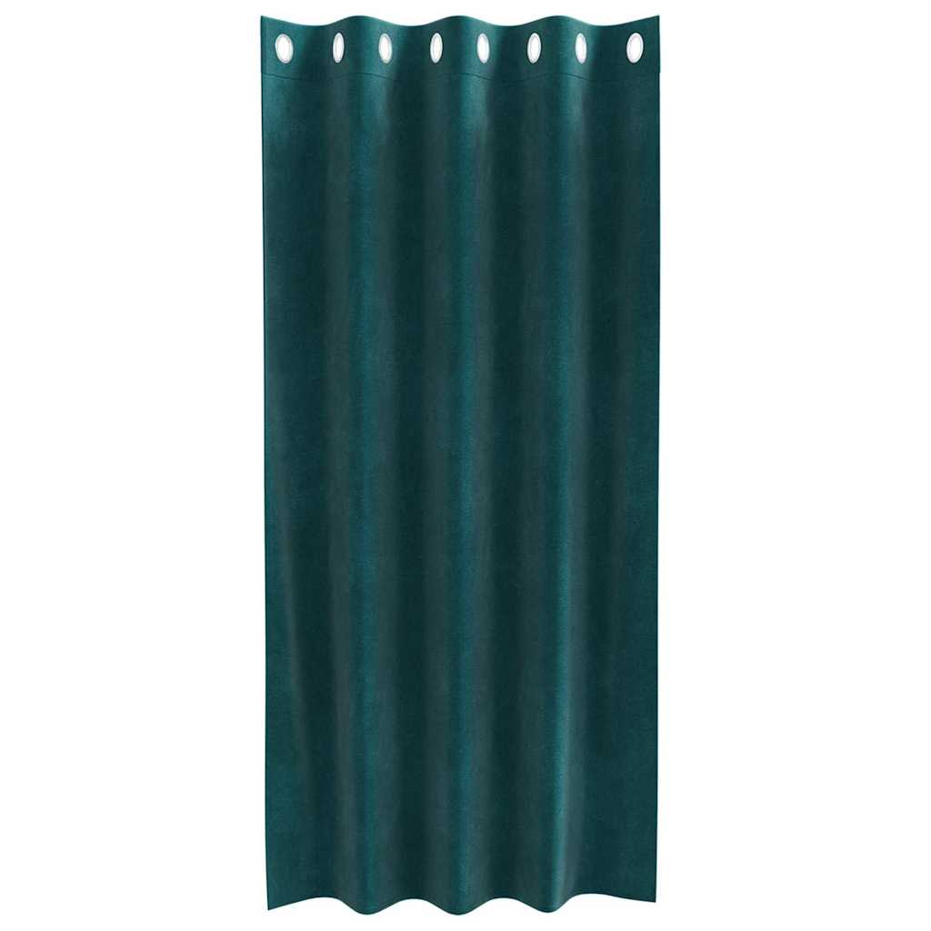 Sötétítő függönyök 2 pcs Sötétzöld 140 x 175 cm Bársony