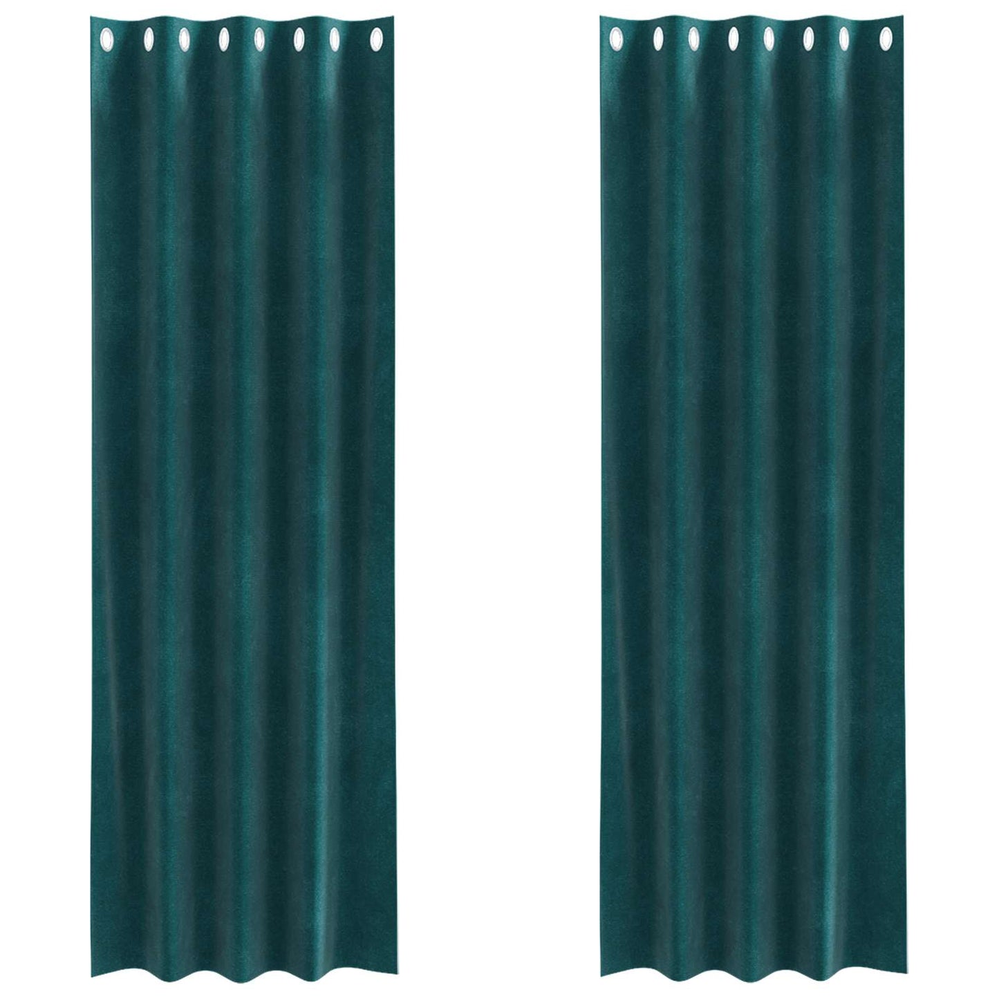 Sötétítő függönyök 2 pcs Sötétzöld 140 x 245 cm Bársony
