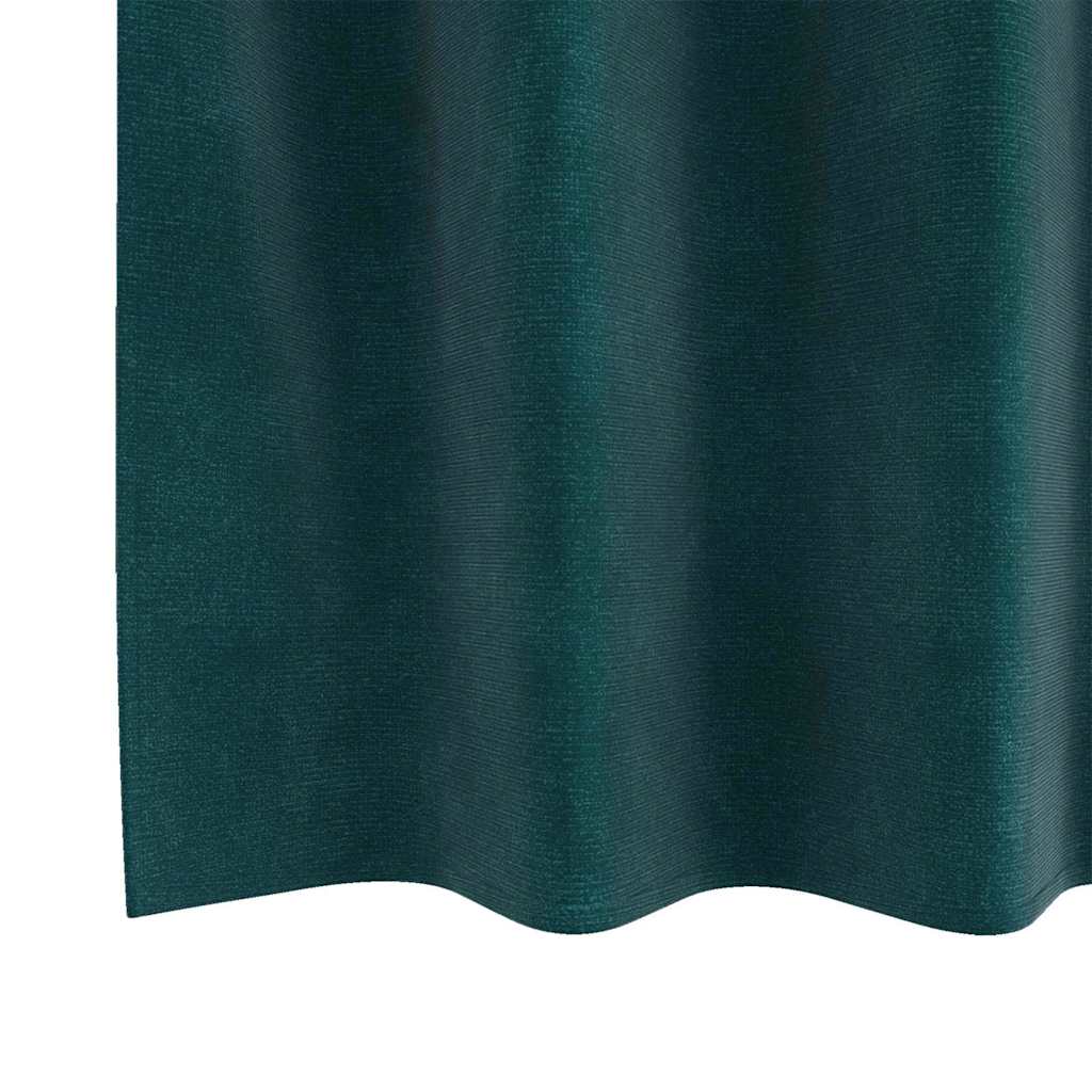 Sötétítő függönyök 2 pcs Sötétzöld 140 x 260 cm Bársony
