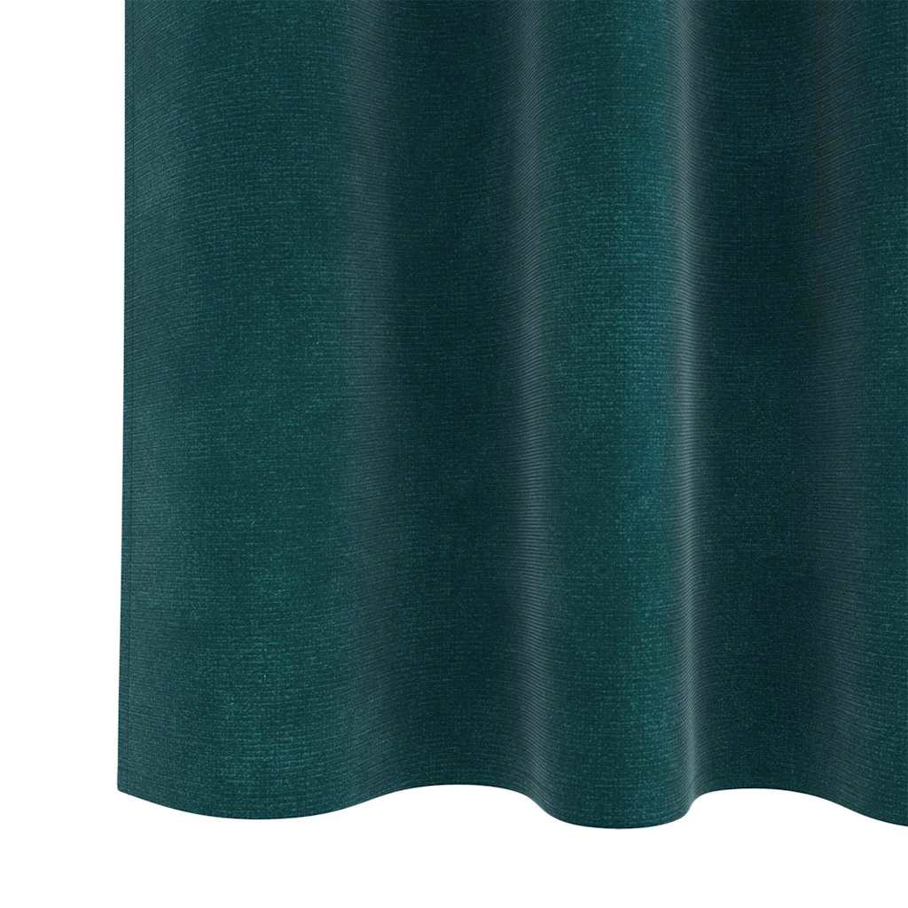 Sötétítő függönyök 2 pcs Sötétzöld 140 x 140 cm Bársony