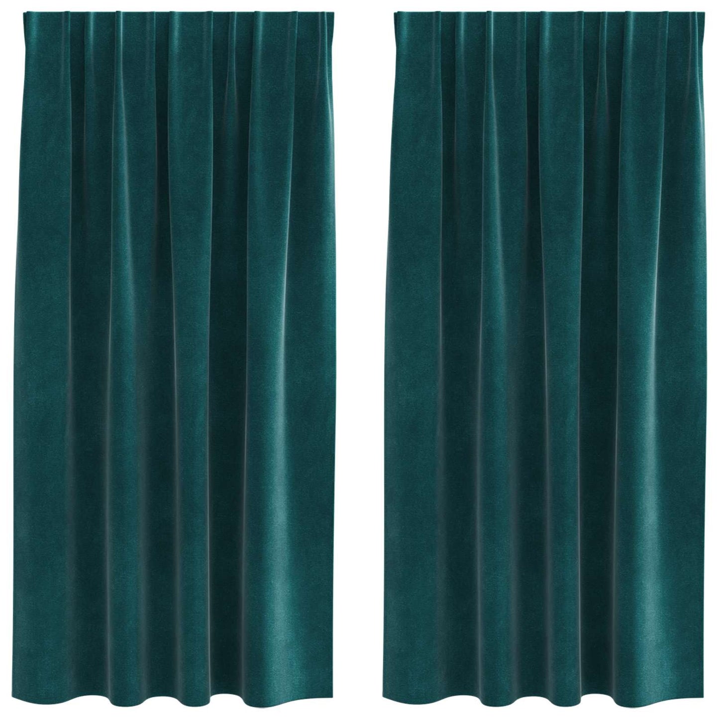 Sötétítő függönyök 2 pcs Sötétzöld 140 x 175 cm Bársony