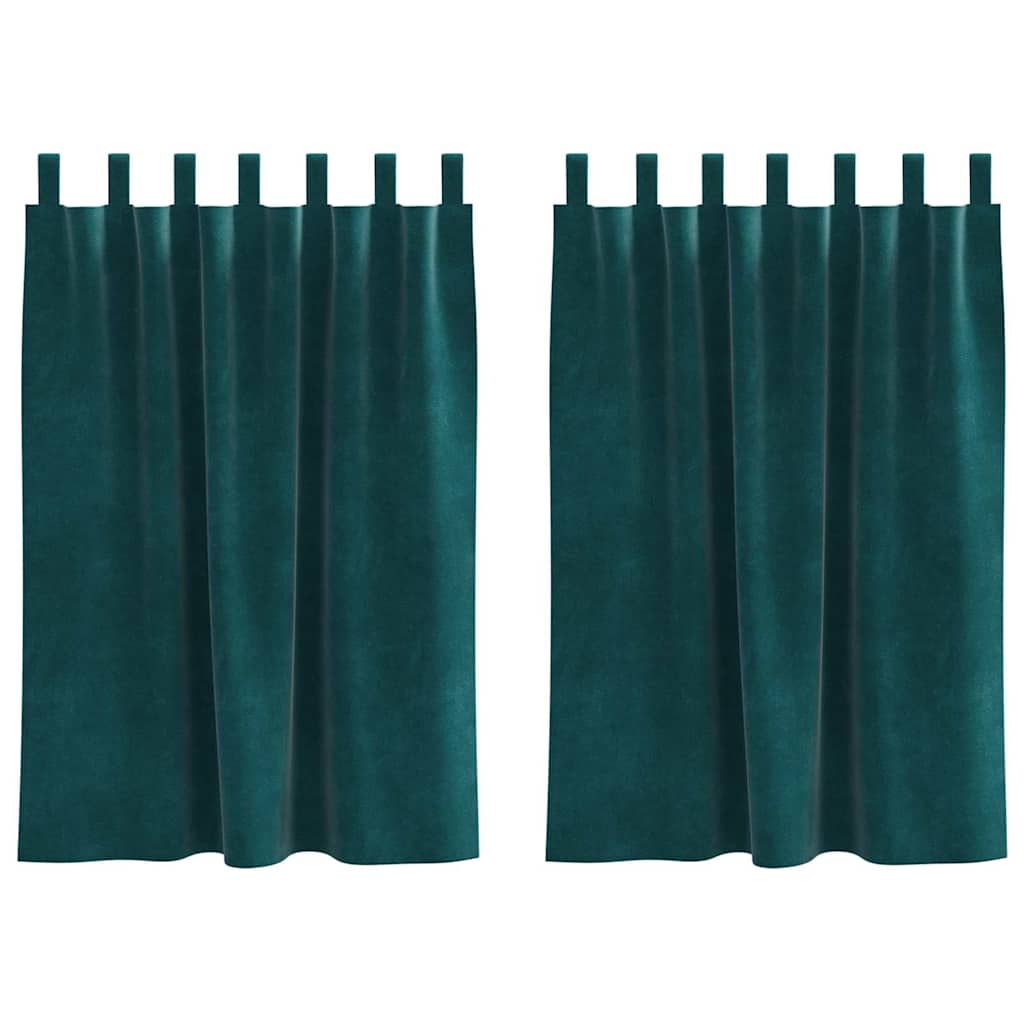 Sötétítő függönyök 2 pcs Sötétzöld 140 x 140 cm Bársony
