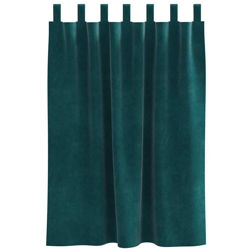 Sötétítő függönyök 2 pcs Sötétzöld 140 x 140 cm Bársony