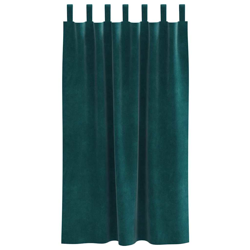 Sötétítő függönyök 2 pcs Sötétzöld 140 x 175 cm Bársony